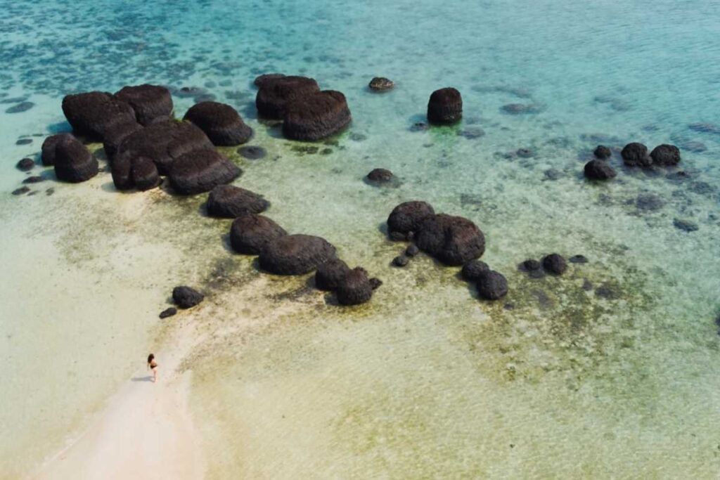 Koh Kham stones drone view