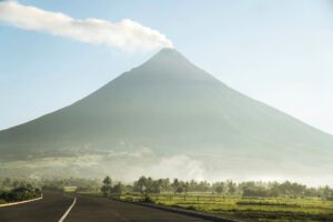 Dusty Mayon Volcano, Philippines