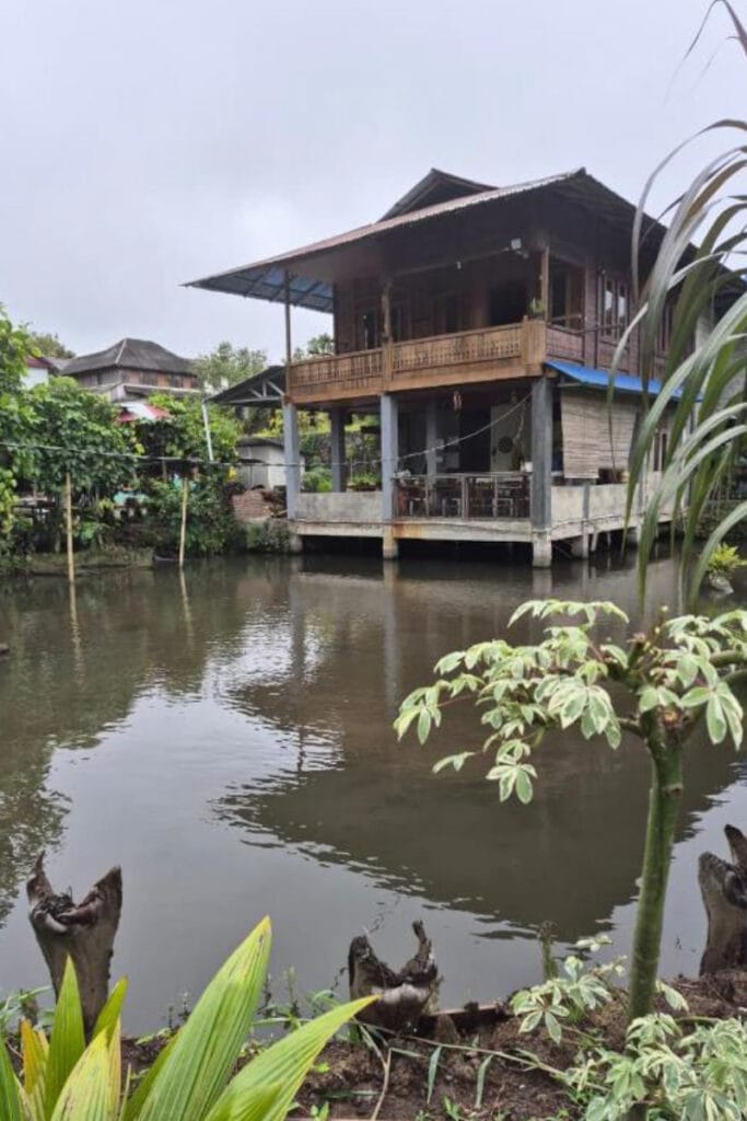 Talaga Home Stay pond with clear water and greenery